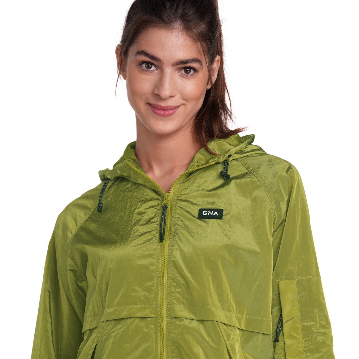 Gina Sports Damen Sport-Jacke mit Kapuze gelbgrün