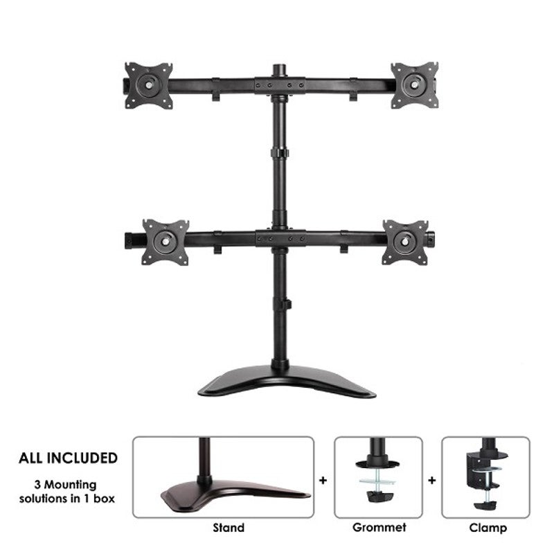 Neomounts NM-D335D4BLACK bureausteun voor flatscreens