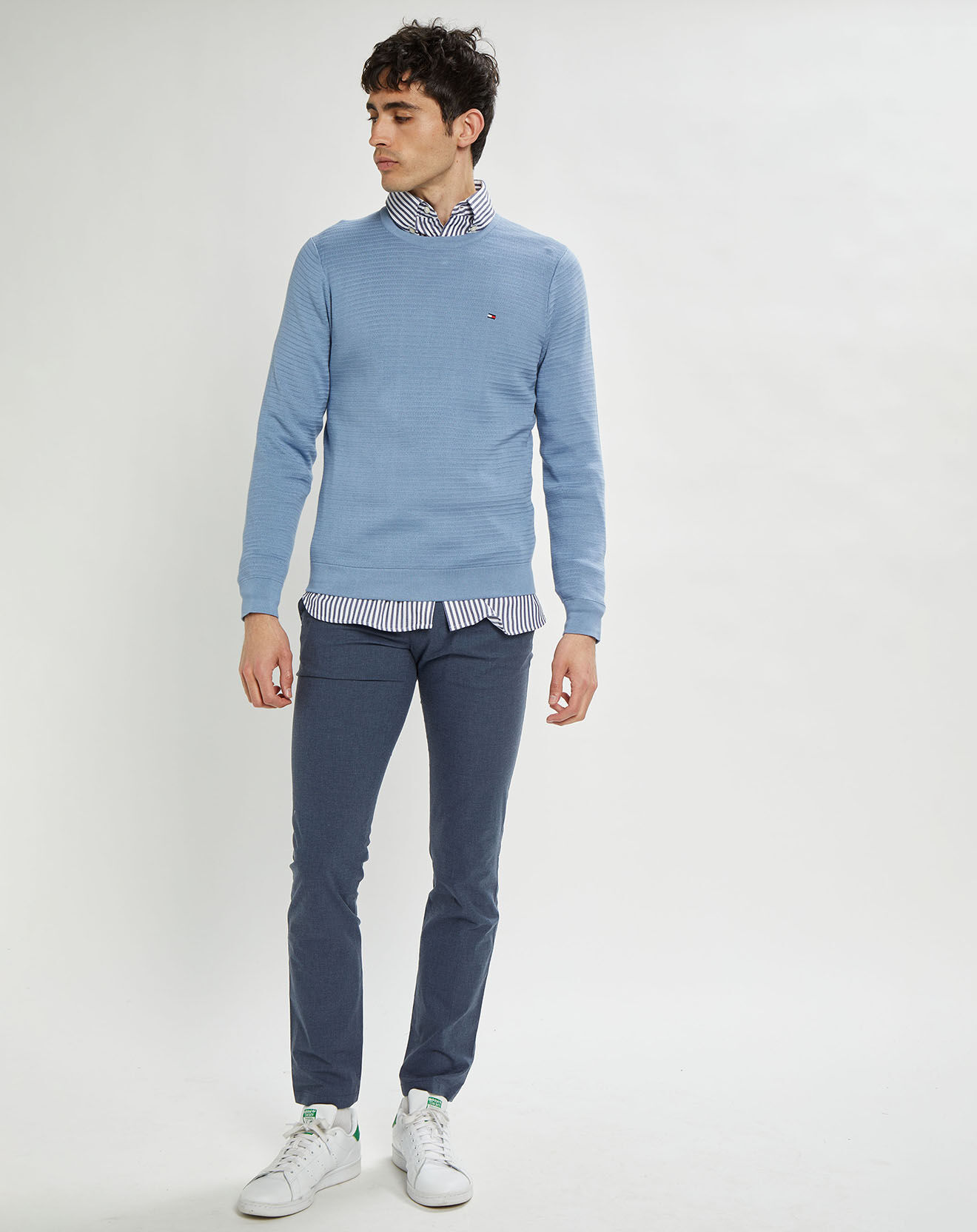 Tommy Hilfiger Pull zig zag structure bleu