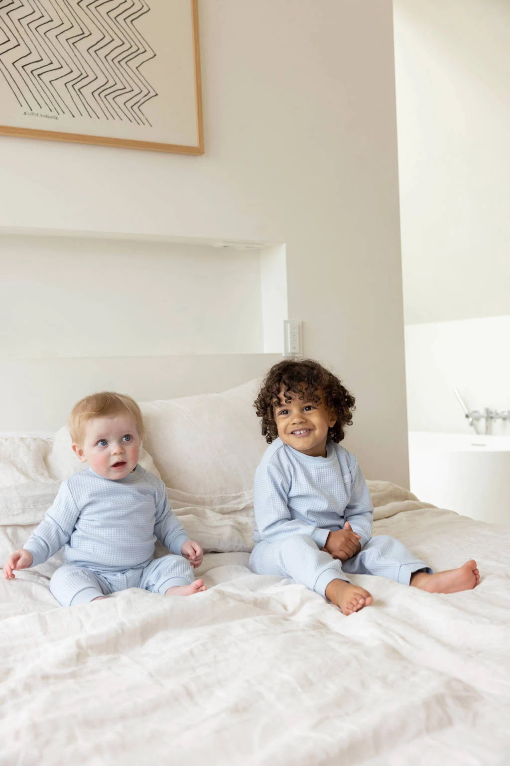 Feetje unisex wafel pyjama lichtblauw