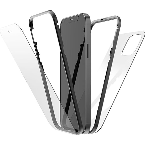 Black rock iPhone 13 cover - transparent/sort
