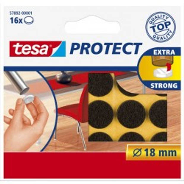 Tesa vilt rond 18mm bruin