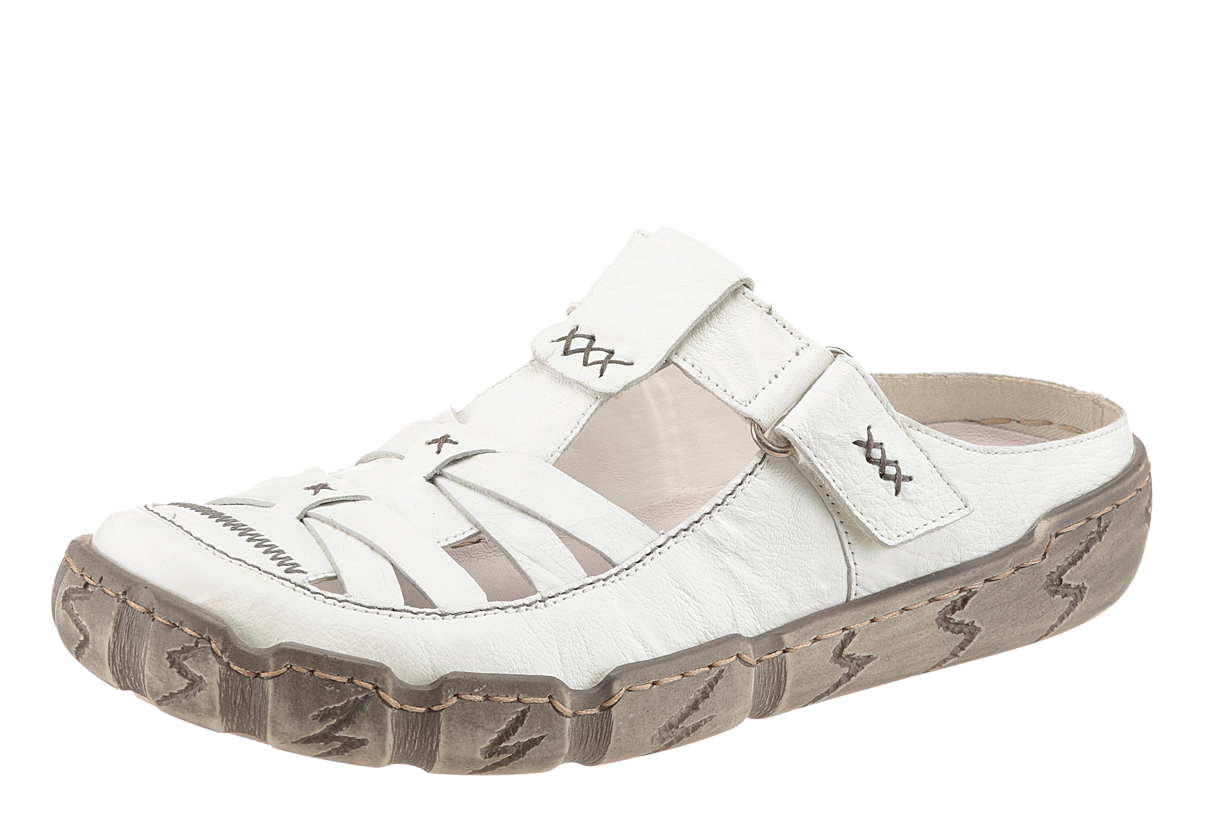 Rieker Clog  , Sommerschuh, Schlappen mit Ziernähten