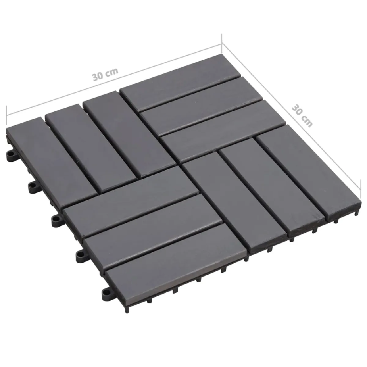 vidaXL - Carreaux de terrasse 30x30 cm - Délavage gris