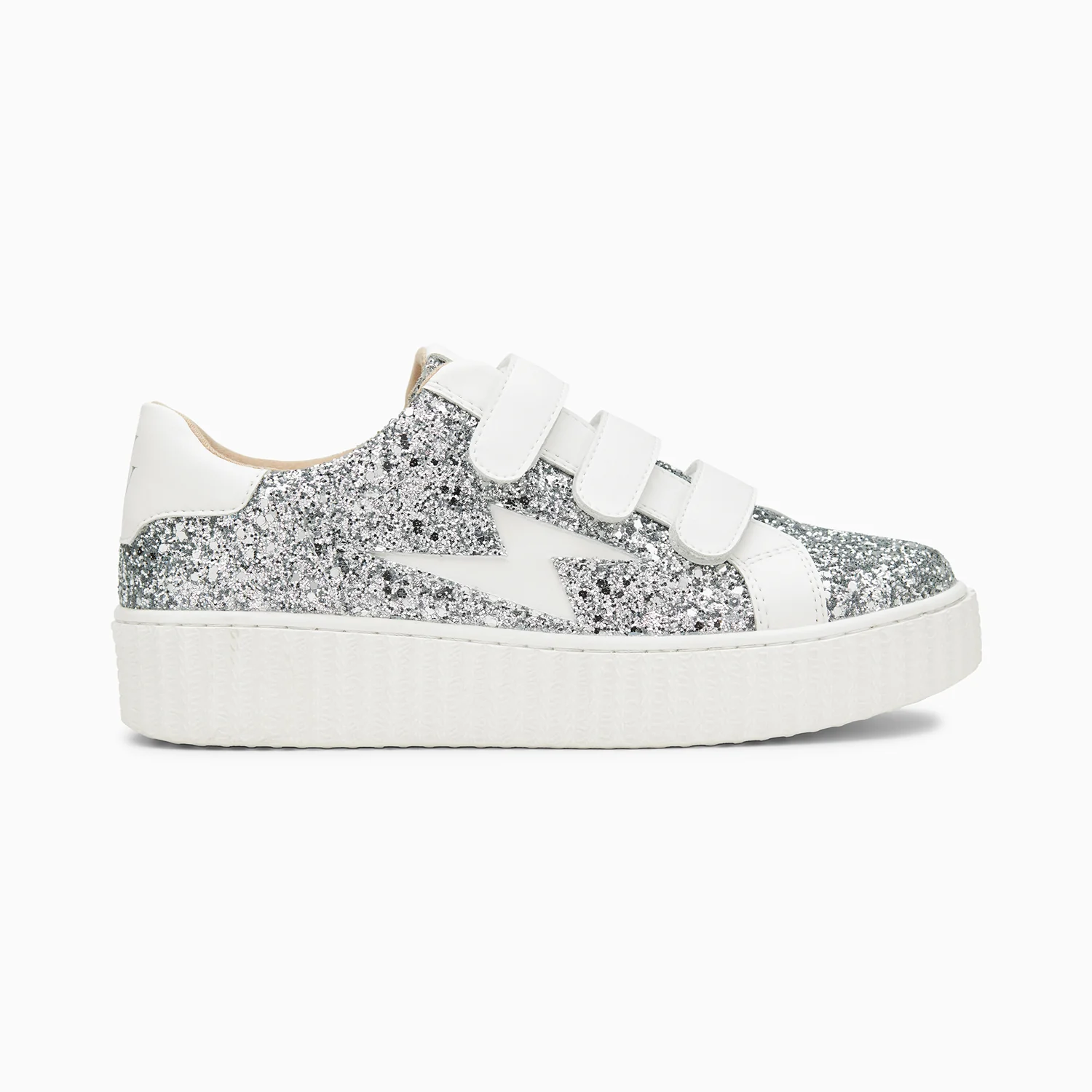 Sneakers-Baskets éclair Marielle à paillettes argent