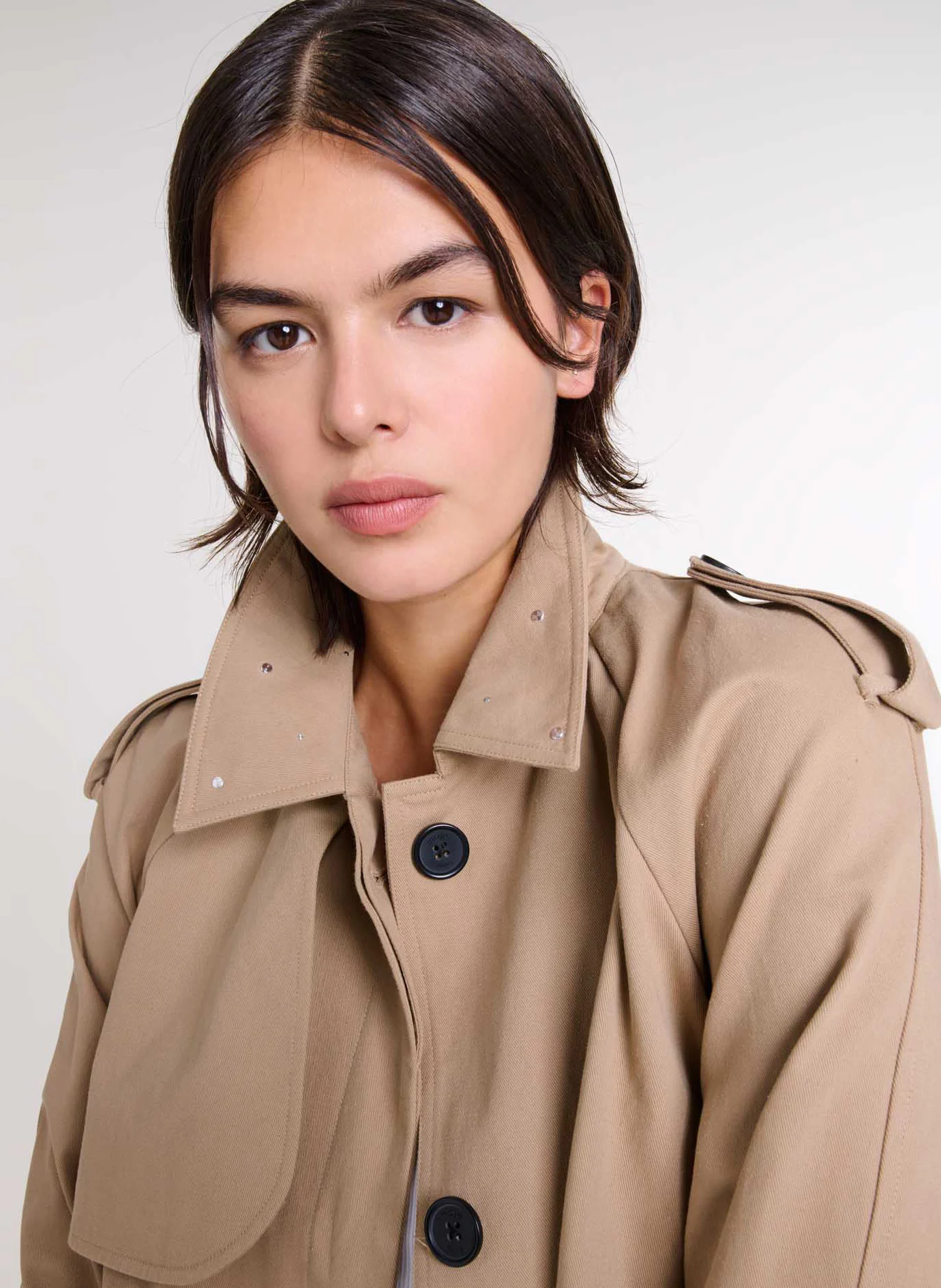 Veste courte déperlante en coton | Beige