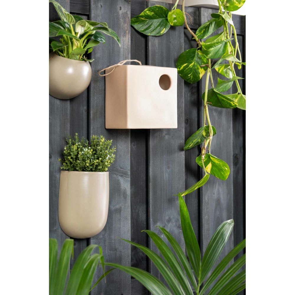 Nichoir design carré en céramique sable
