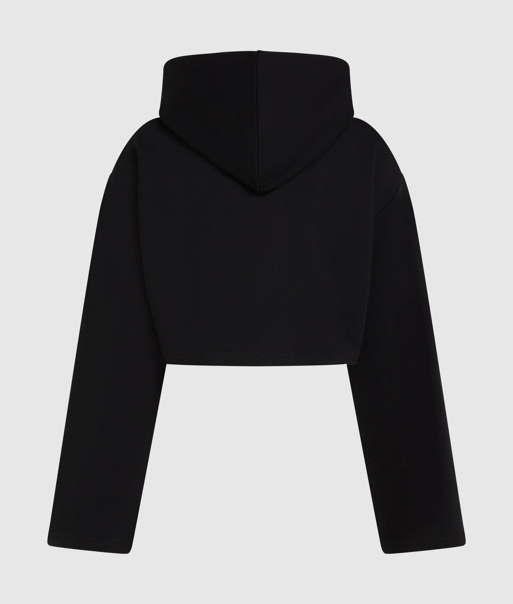 Cropped hoodie met gevlokte bloemenprint