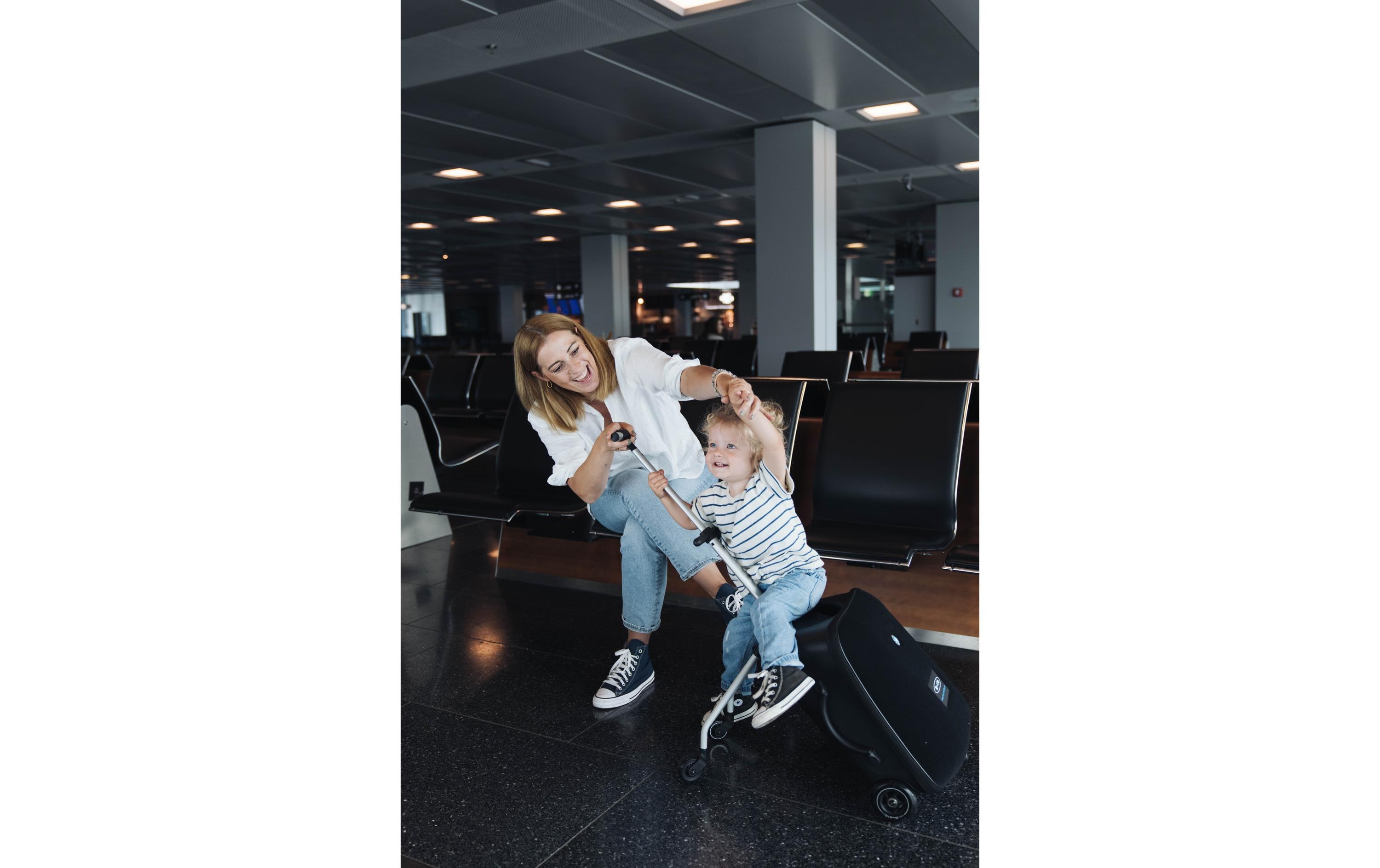 Kinder-Reisekoffer Micro Luggage Eazy Schwarz<br>Koffer, Trolley und Buggy in einem