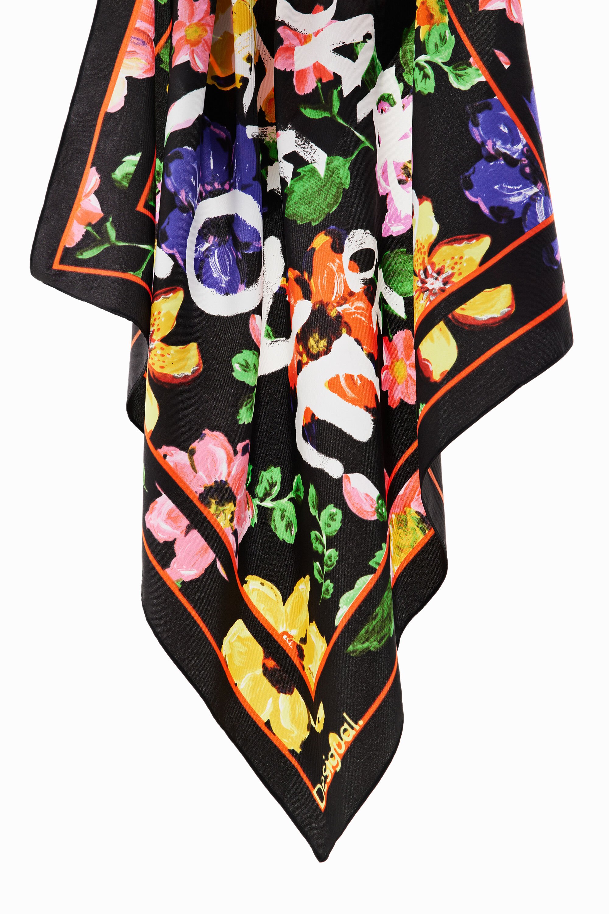 Foulard carré fleurs