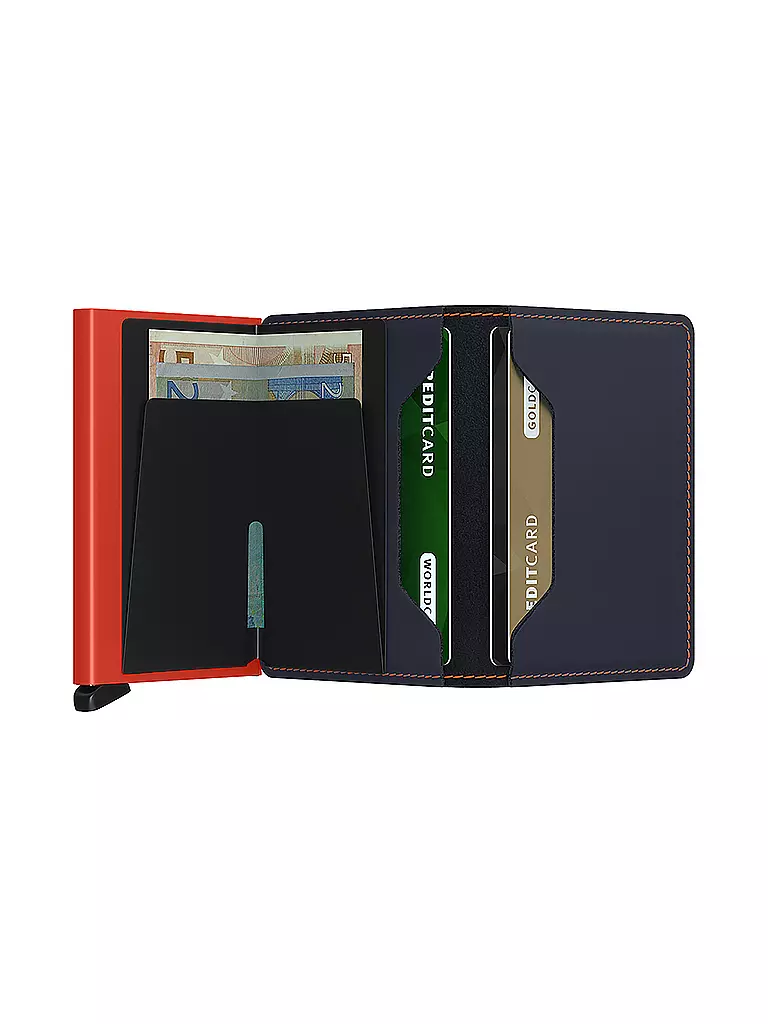 SECRID Geldbörse SLIMWALLET MATTE Nightblue & Orange dunkelblau