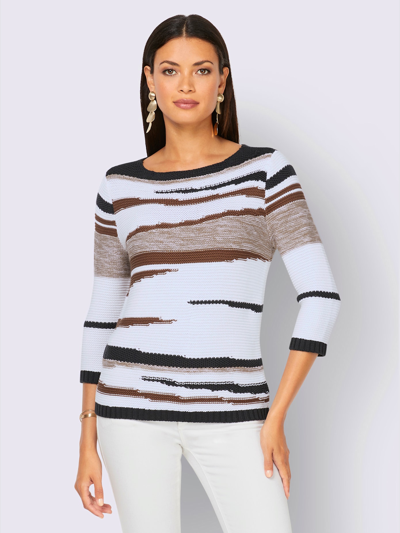 Pull à manches 3/4 50% coton