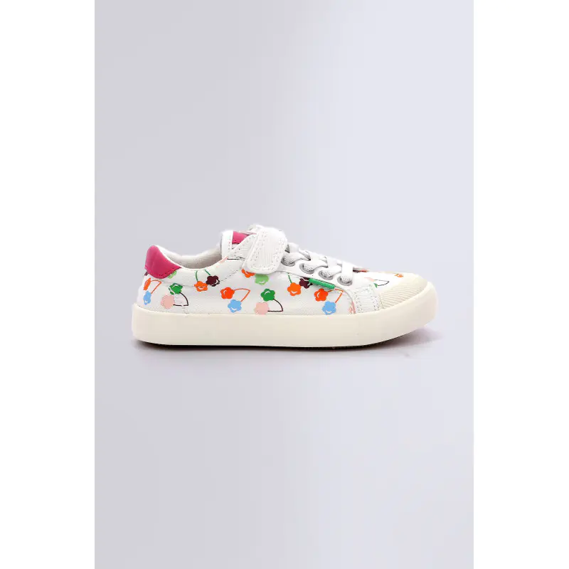 Kickgoldi Blanc cerise BASKETS BASSES Textile Fille