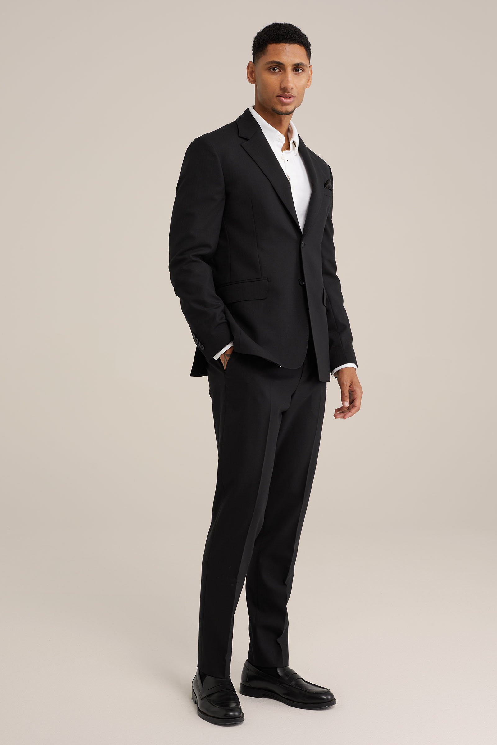 premium wol mix blazer met structuur Van Gils Zwart