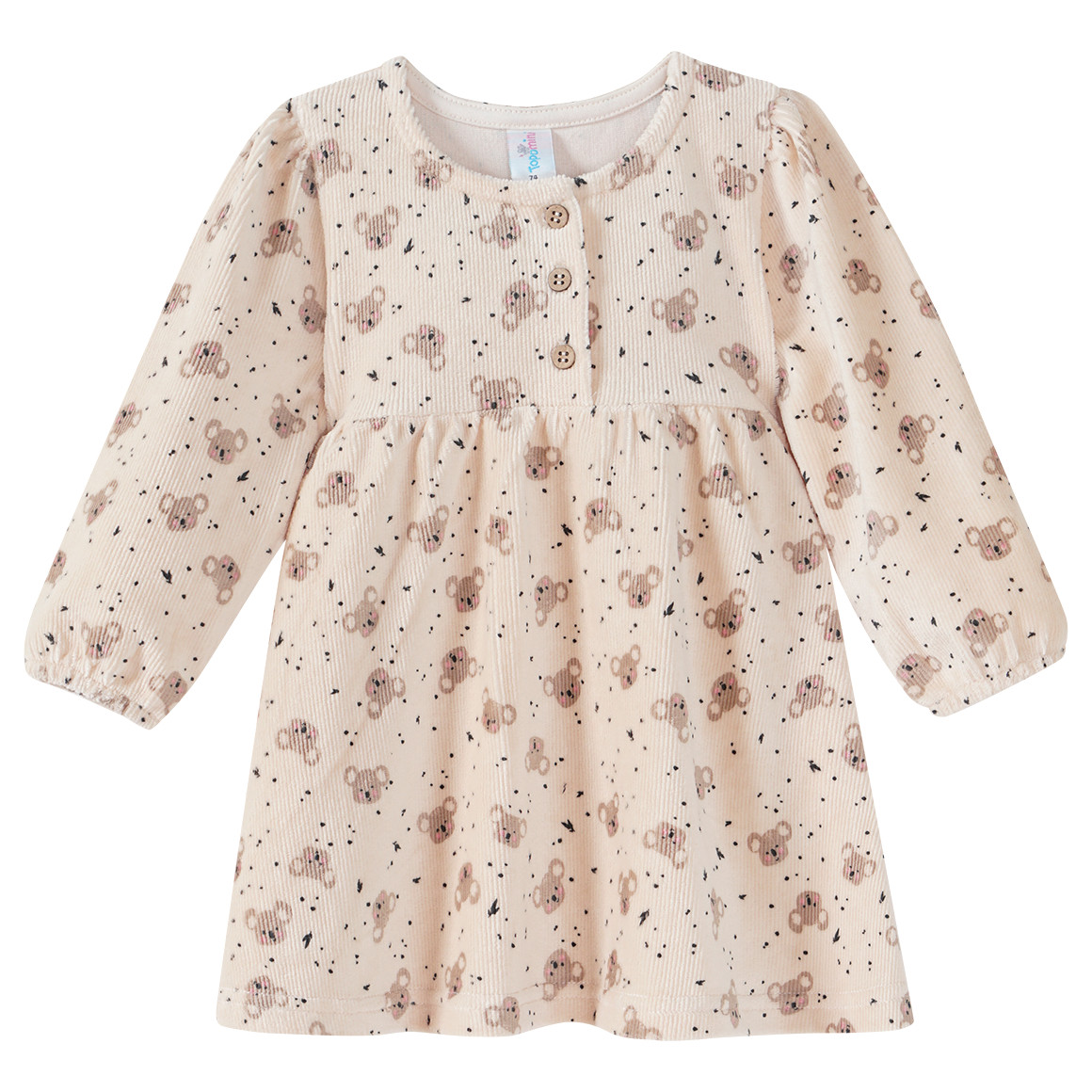 Topomini Baby Kleid mit Koalas hellbeige