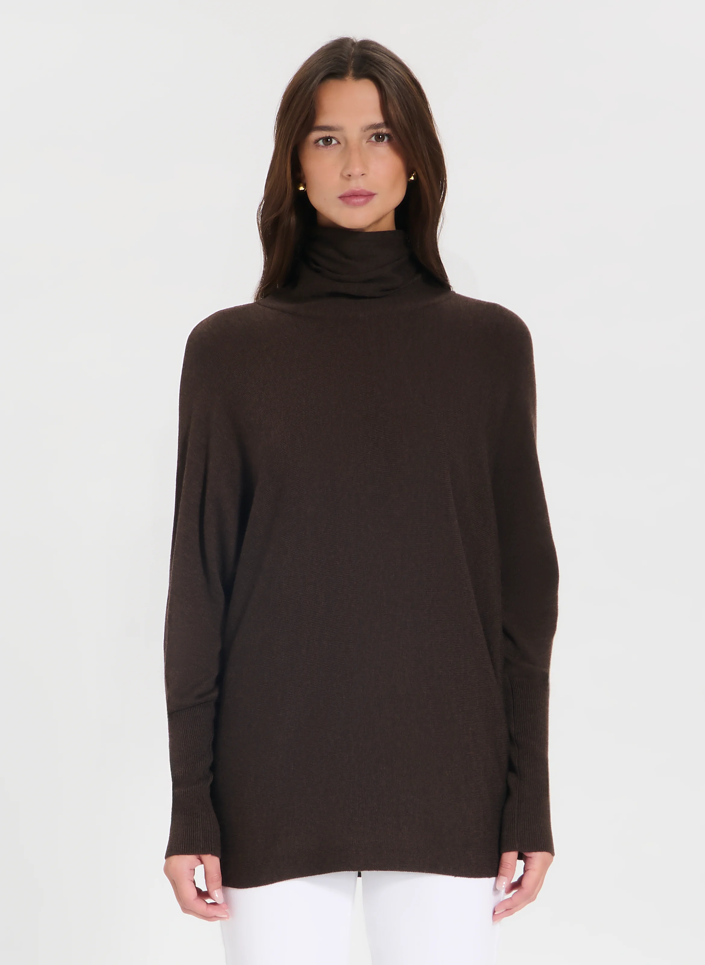 PRUNA - Pull oversize en maille | Marron