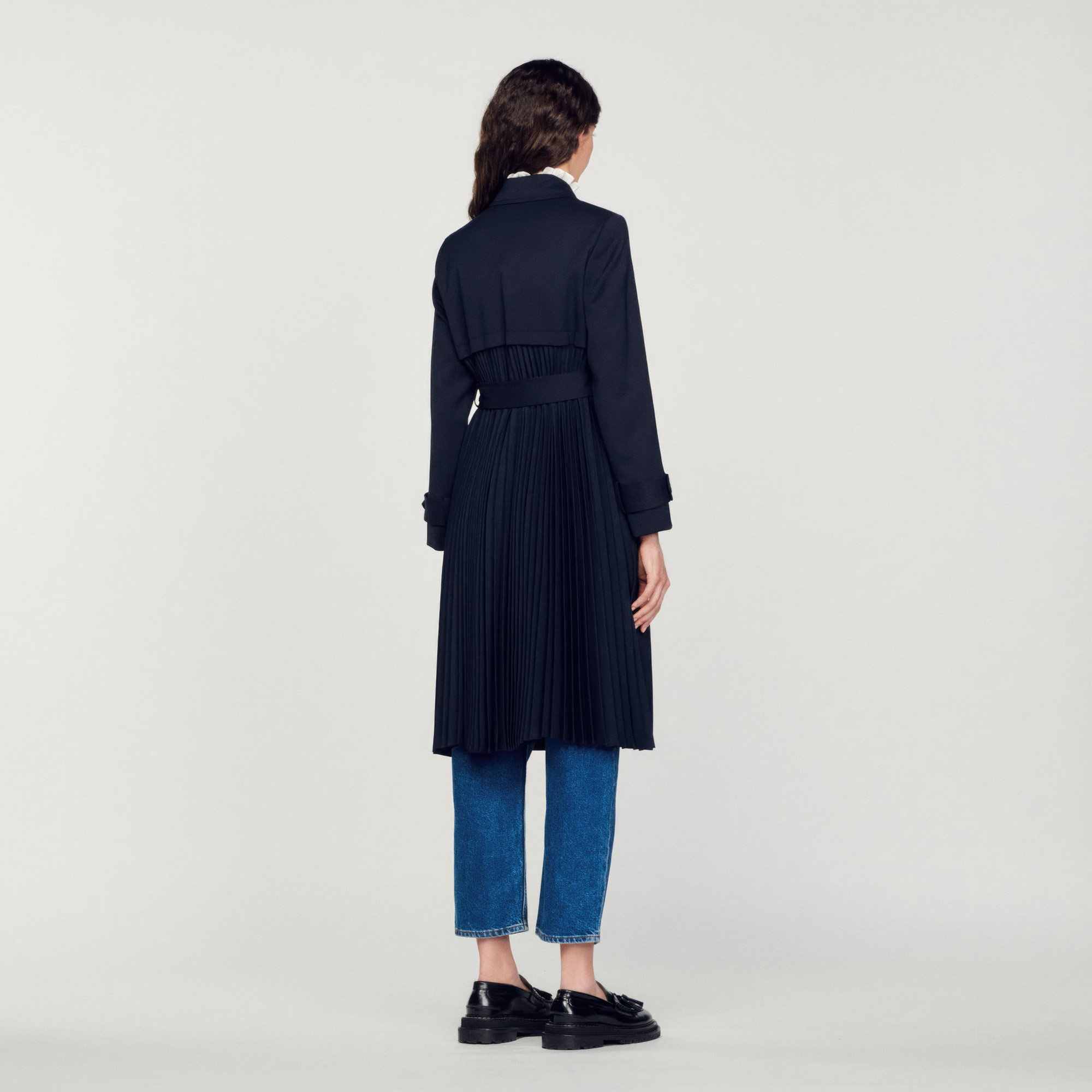 Trench-coat á empiécement plisse