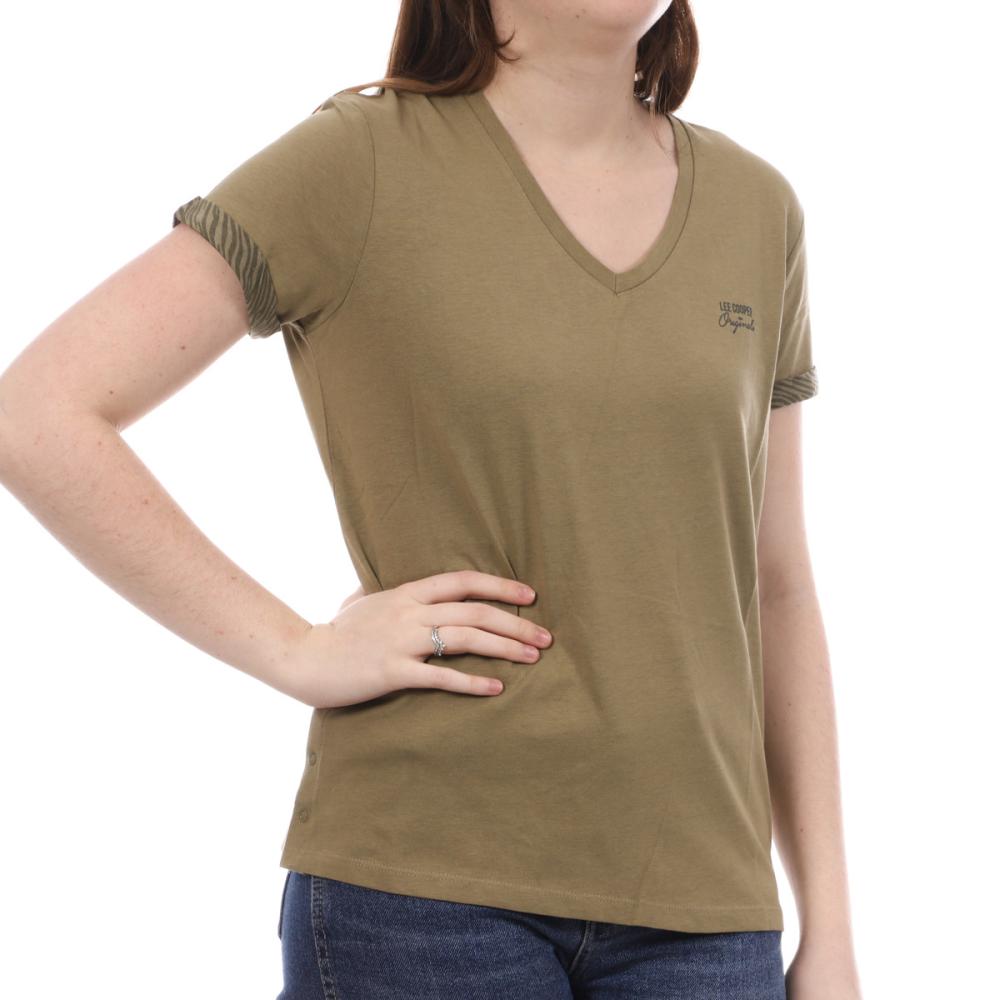 Lee Cooper T-shirt Kaki Femme Lee Cooper Odla