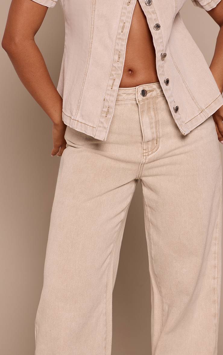 Gris Pierre Jean Droit Taille Mi-haute En Denim Petite