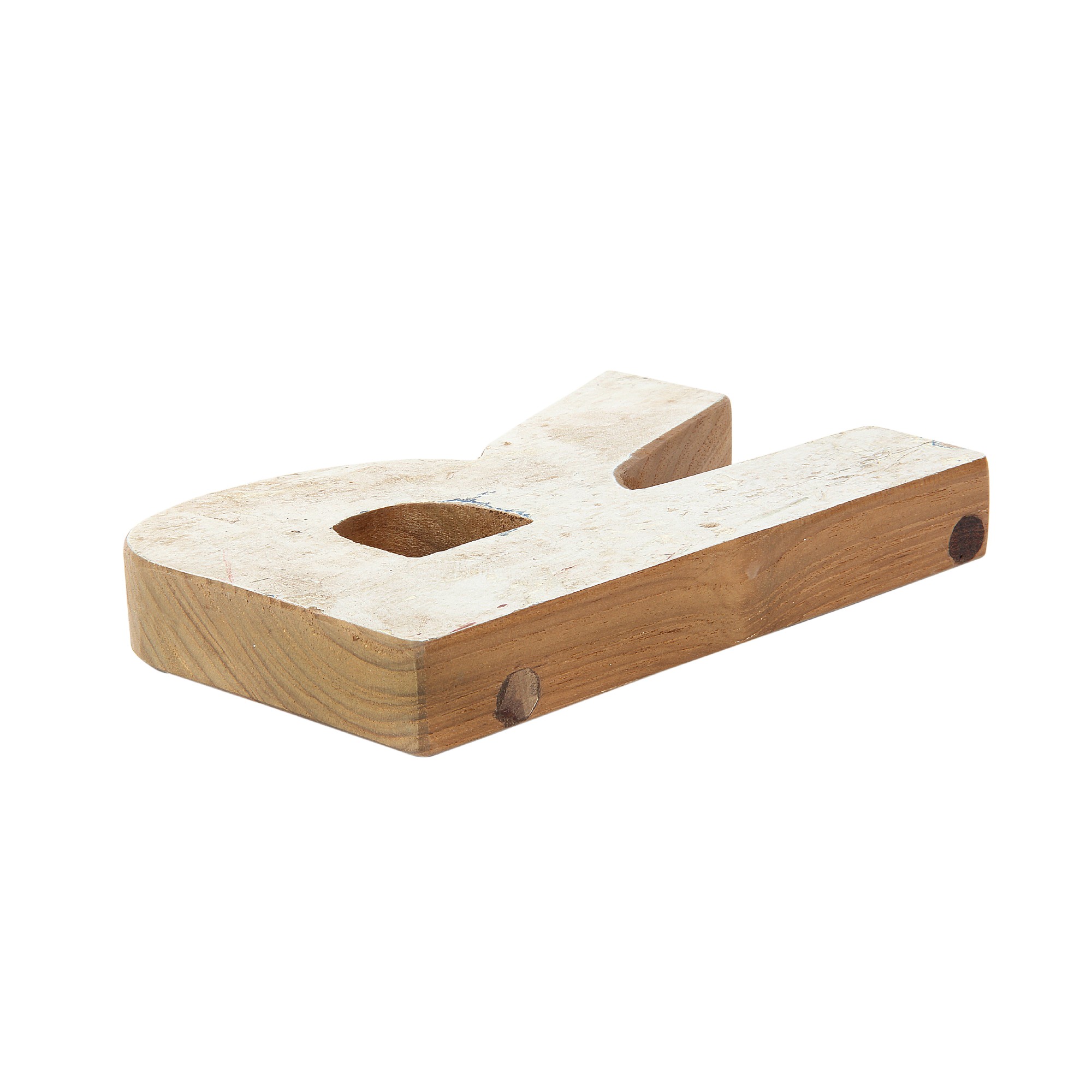 Holzbuchstabe 'R', mehrfarbig, T 2,5 cm, B 13 cm, H 19 cm von fischer's lagerhaus