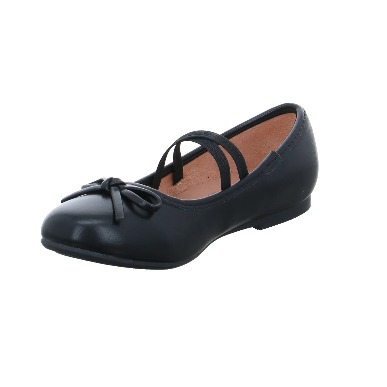 INDIGO Mädchen-Ballerina Schwarz Lederimitat  Festlicher Schuh