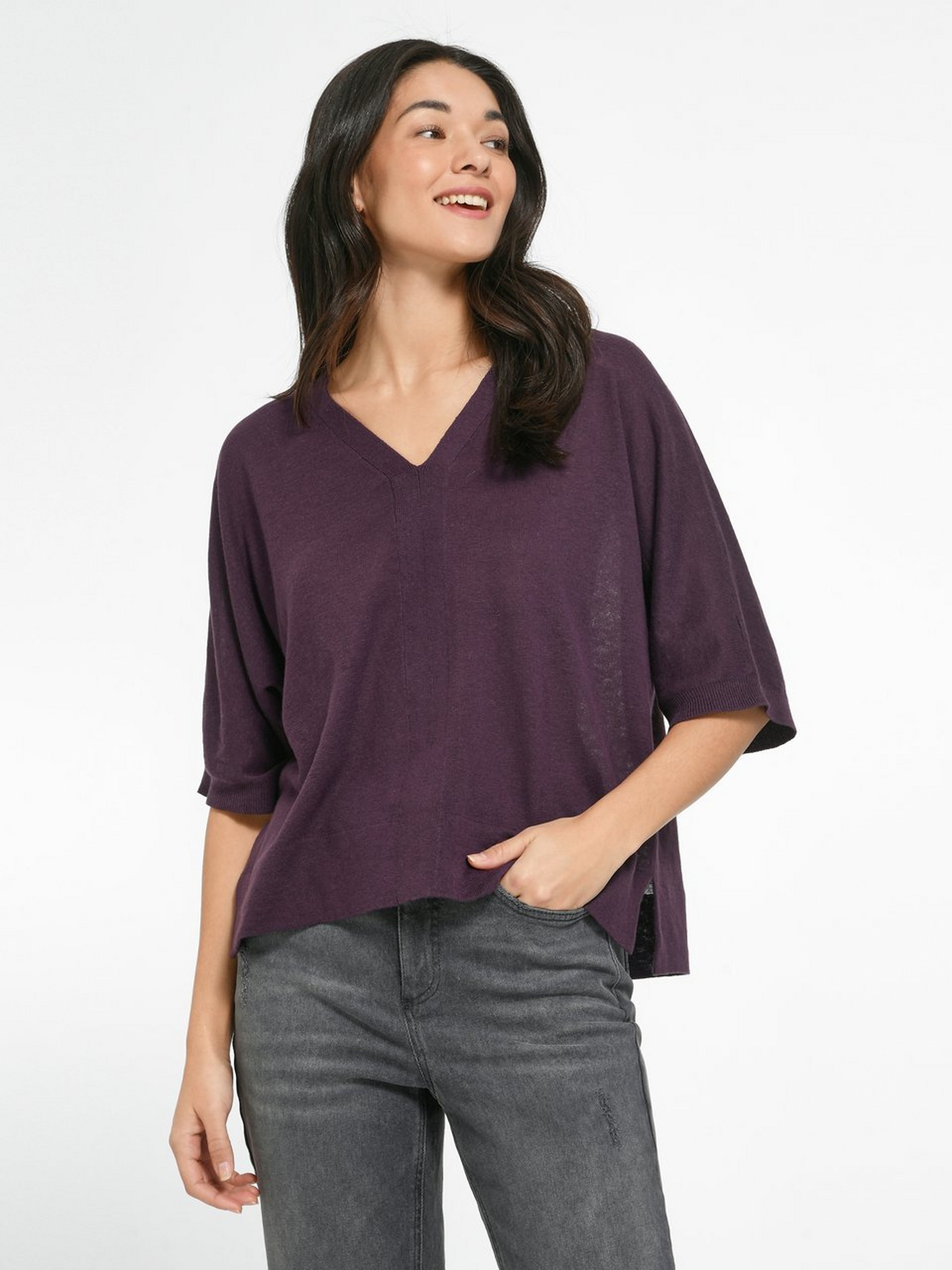 V-Pullover im Oversized-Style