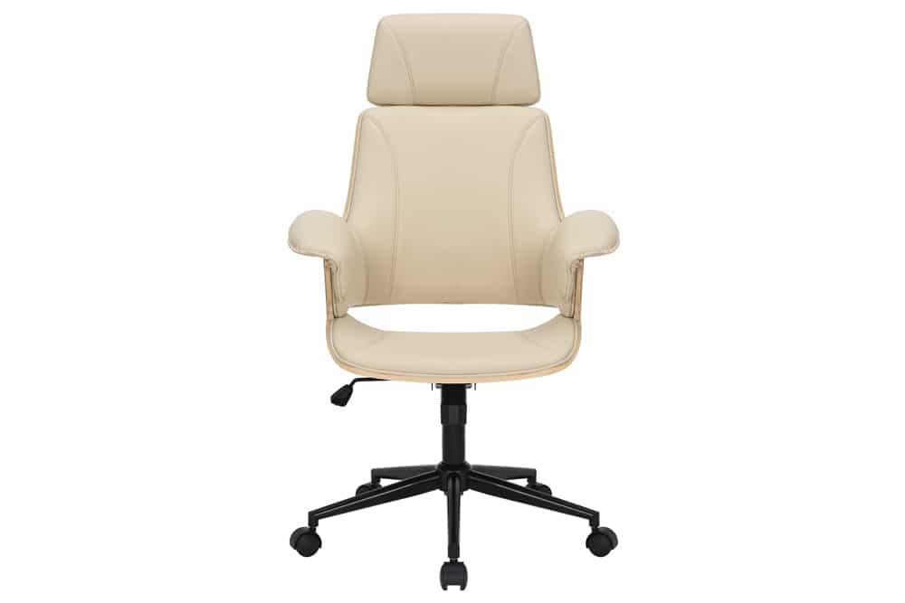 Höhenverstellbarer Bürostuhl MANHATTAN natur Eiche creme beige Kunstleder drehbar