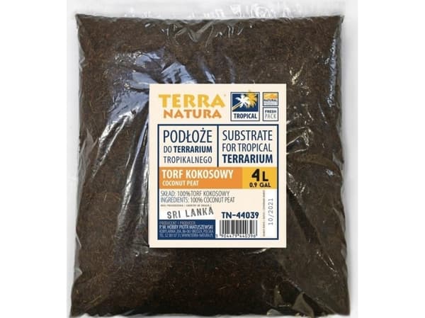 Terra Natura Terrarium-substrat, kokosnøtttorv 4L (opprinnelsesland: Sri Lanka)