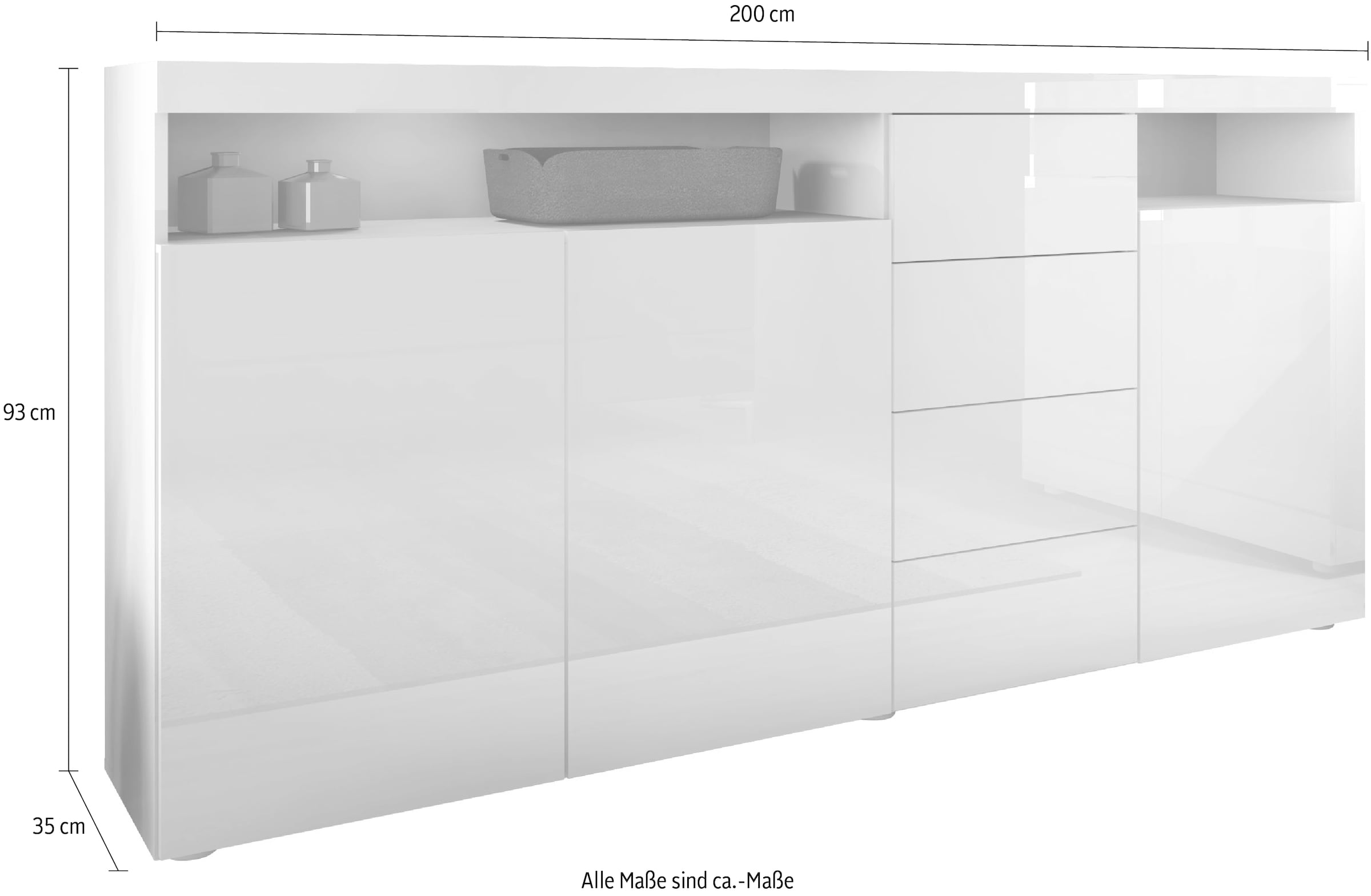 borchardt Möbel Highboard »Kapstadt« Breite  200 cm