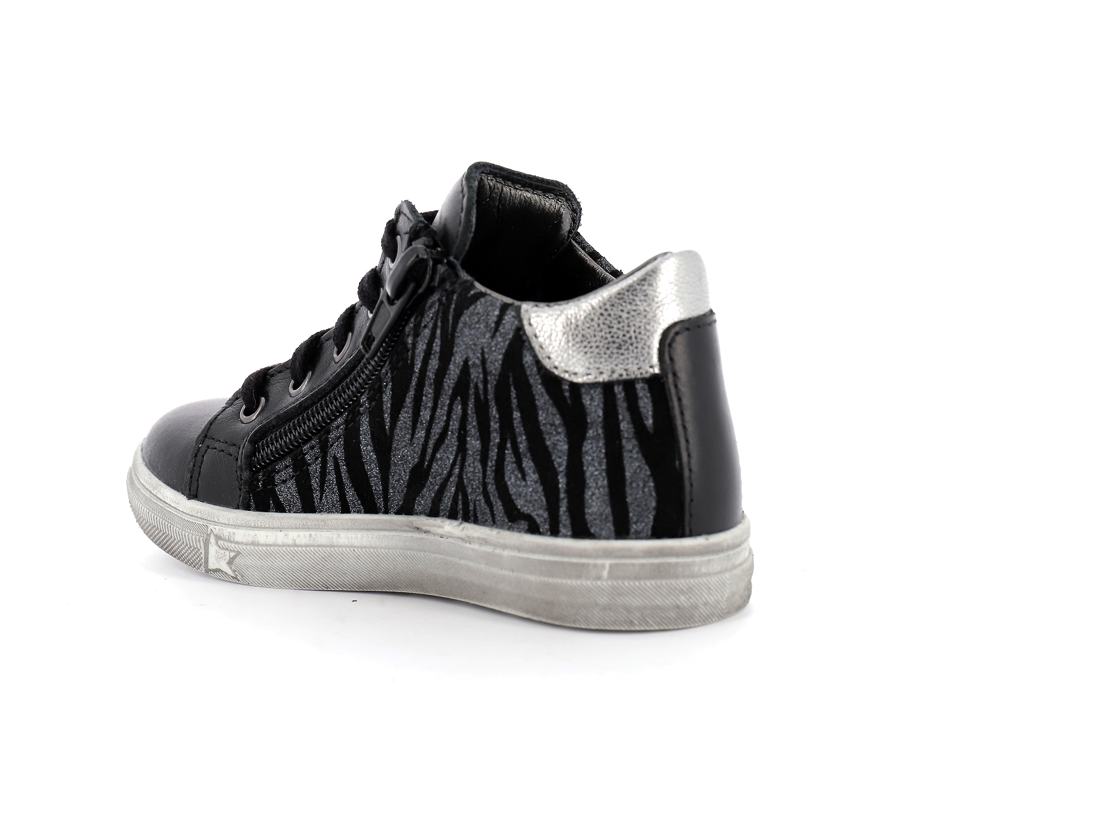 Bopy-SEBRA Cuir Noir Gris