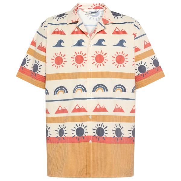 KnowledgeCotton Apparel - Box Fit Short Sleeved AOP Seersucker Shirt - Chemise