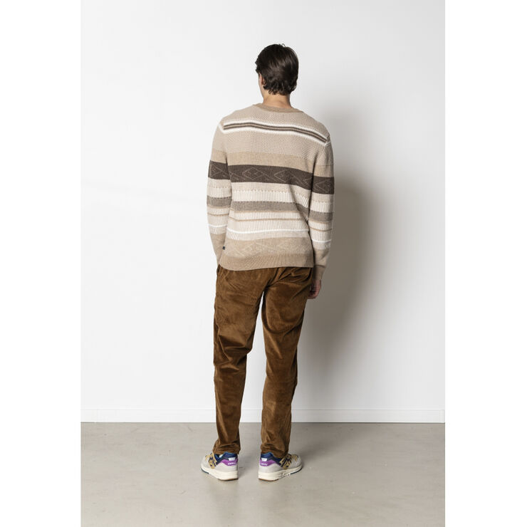 Clean Cut Copenhagen Mark wool knit Brown/dark khaki stripe