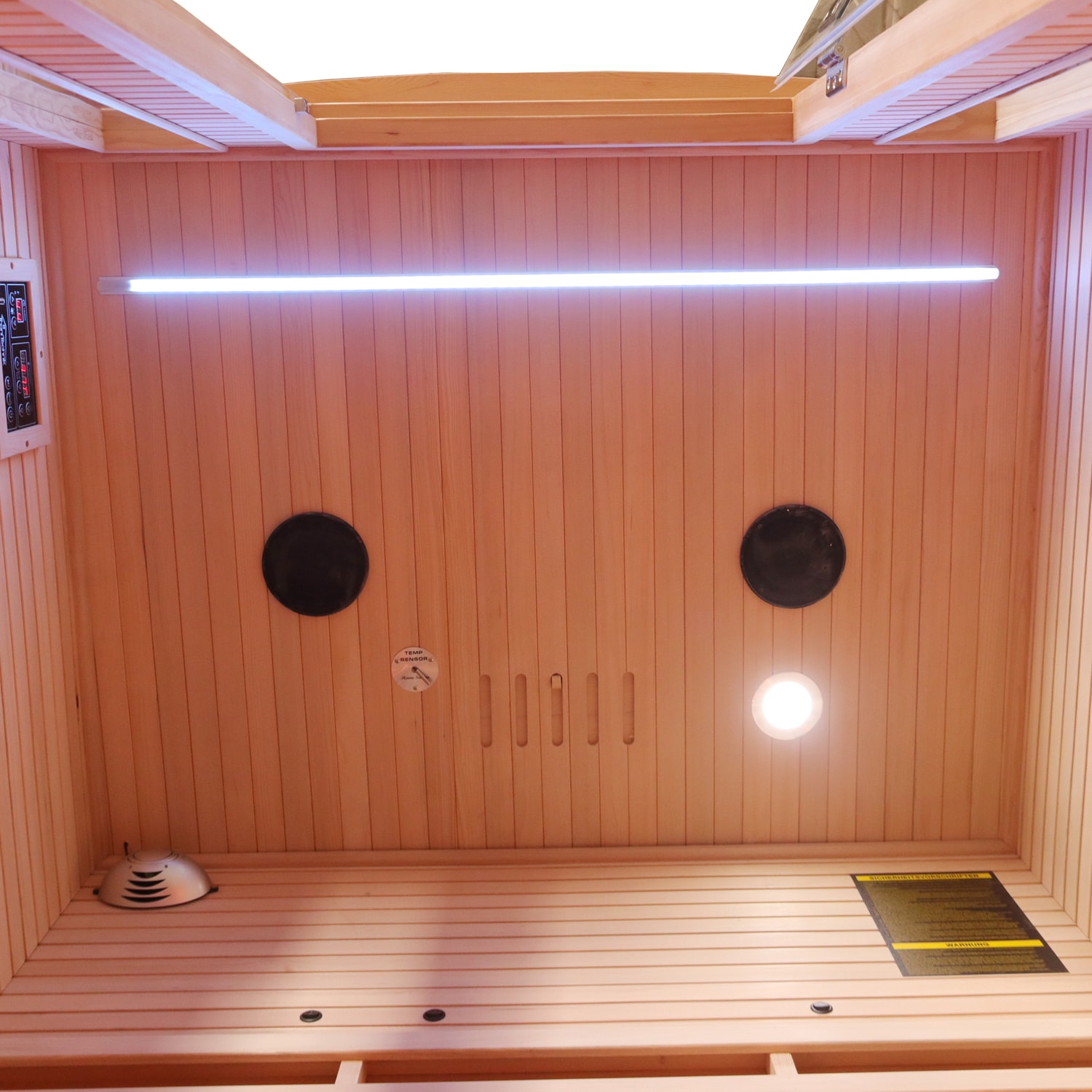 Tronitechnik® Infrarotkabine Infrarotsauna MANILA 130cm x 100cm inkl. 6 Vollspektrumstrahler, 2 Personen, LED, Hemlockholz