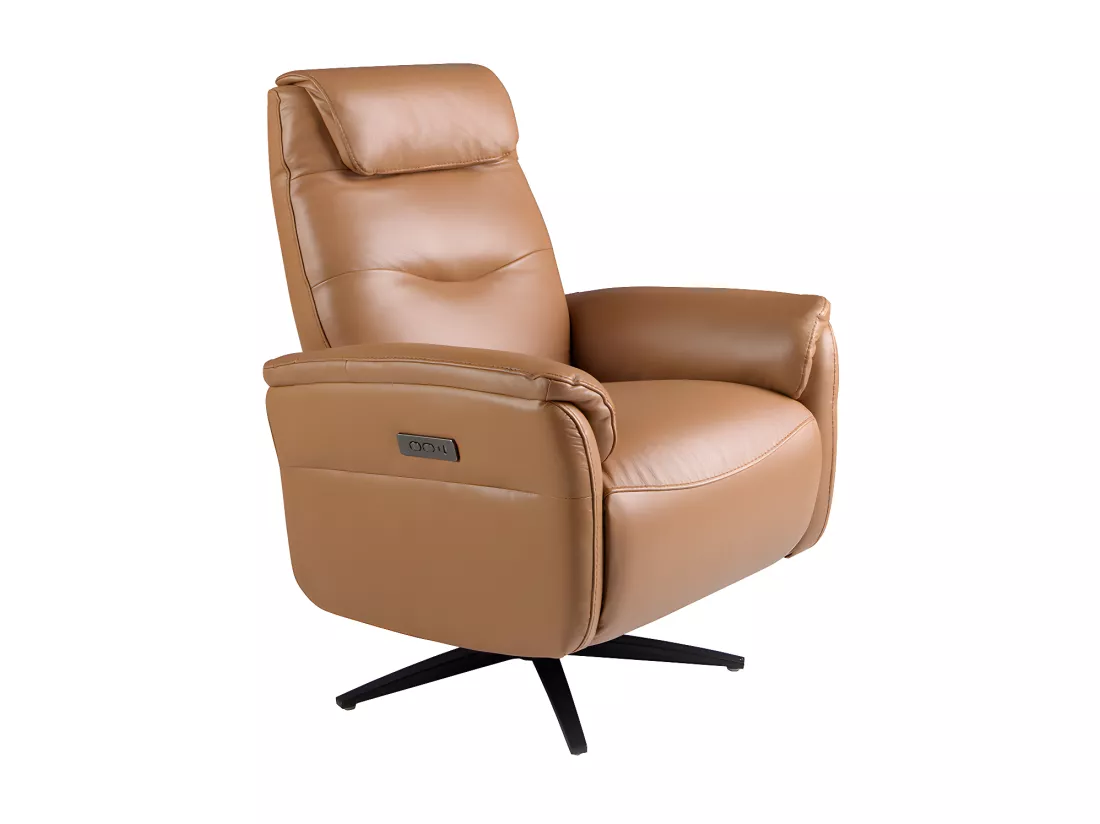 Fauteuil pivotant en cuir marron 5115 ANGEL CERDA