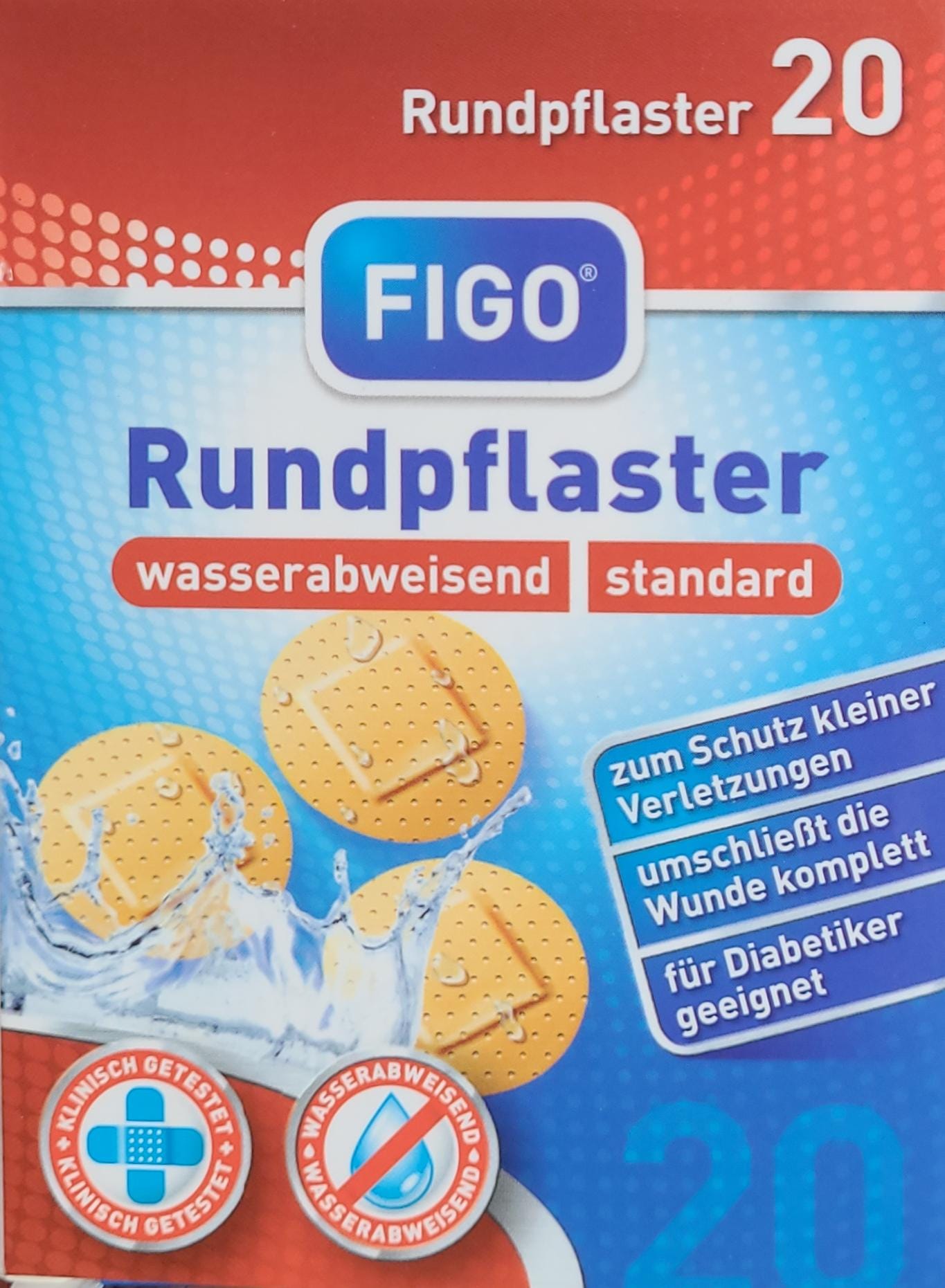 Wund-Pflaster 20er Rund Hautfarben Rundpflaster MHD:30.5.26