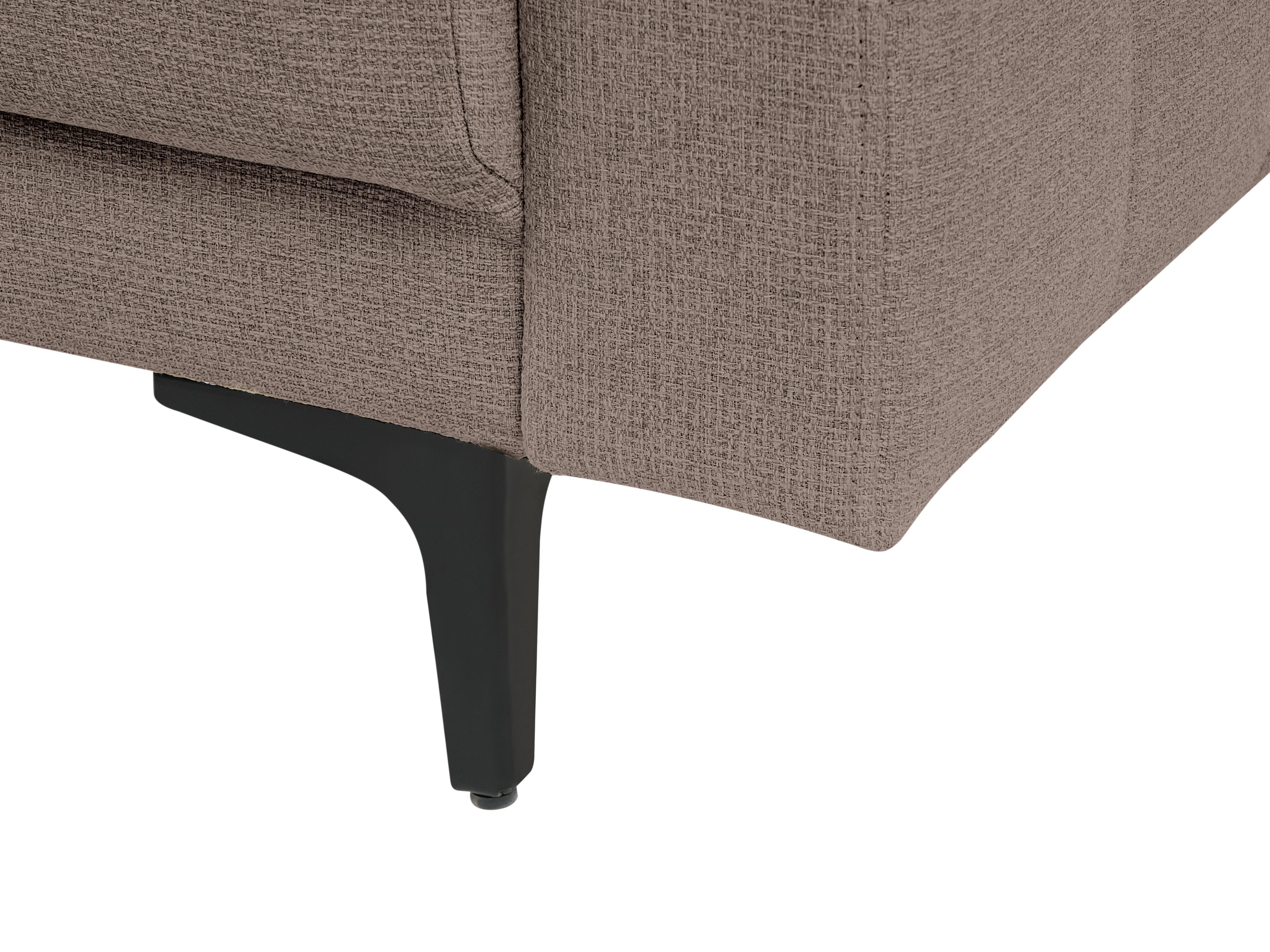 Modulaire hoekslaapbank 4-zits ABERDEEN Stof Taupe met ottomaan rechtszijdig