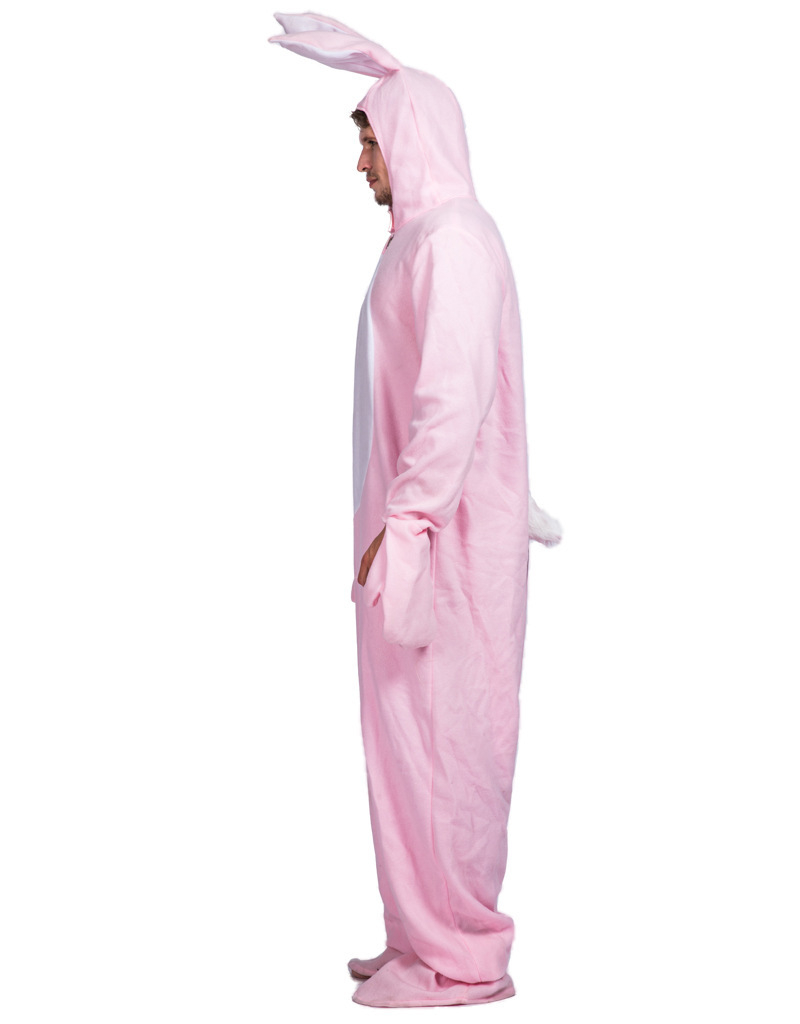 (180-200cm) Fasnachts Erwachsenen Kostüm Hasen Overall Verkleidung für Motto Partys / Ostern - Rosa