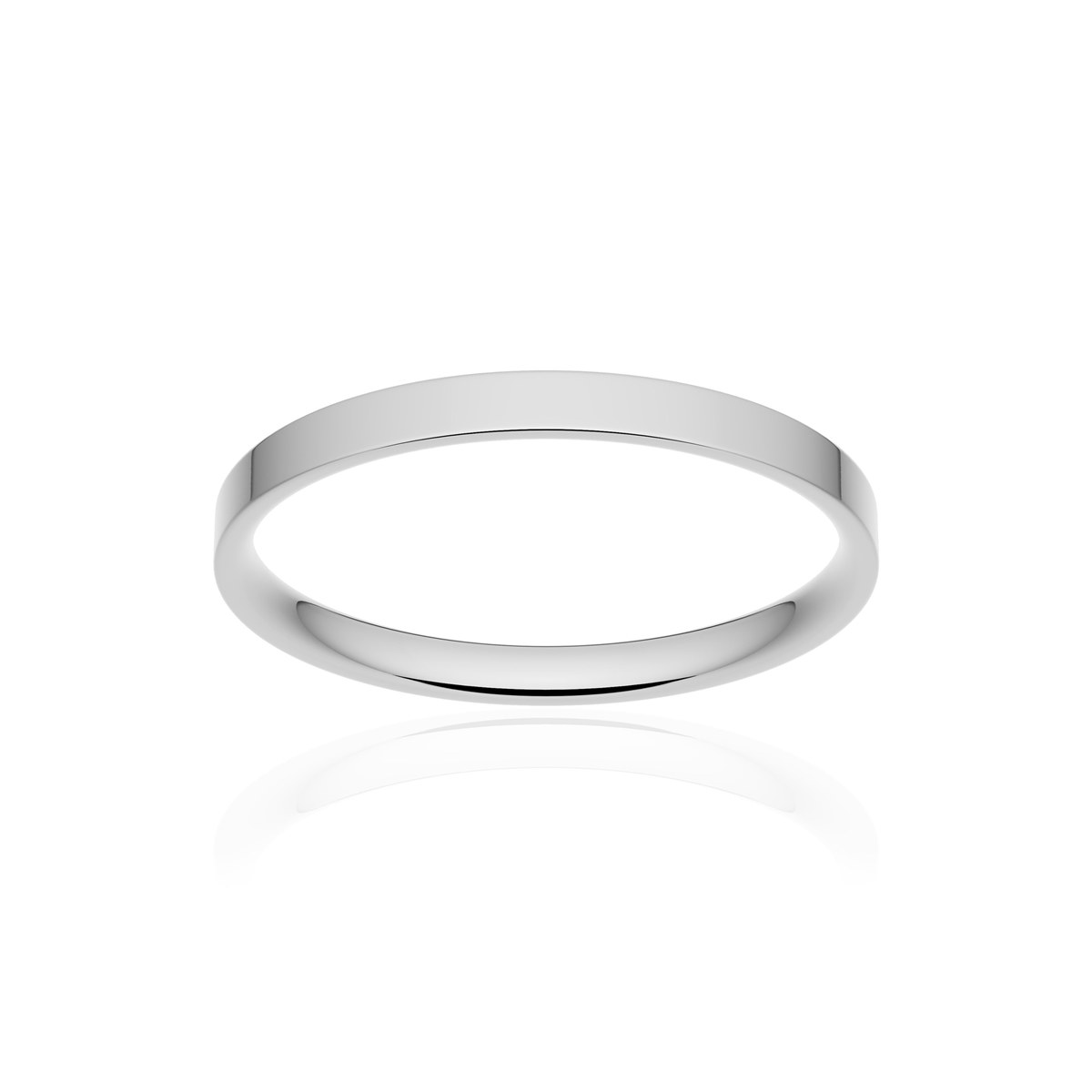 Alliance palladium 950 poli ruban plat confort 2 mm