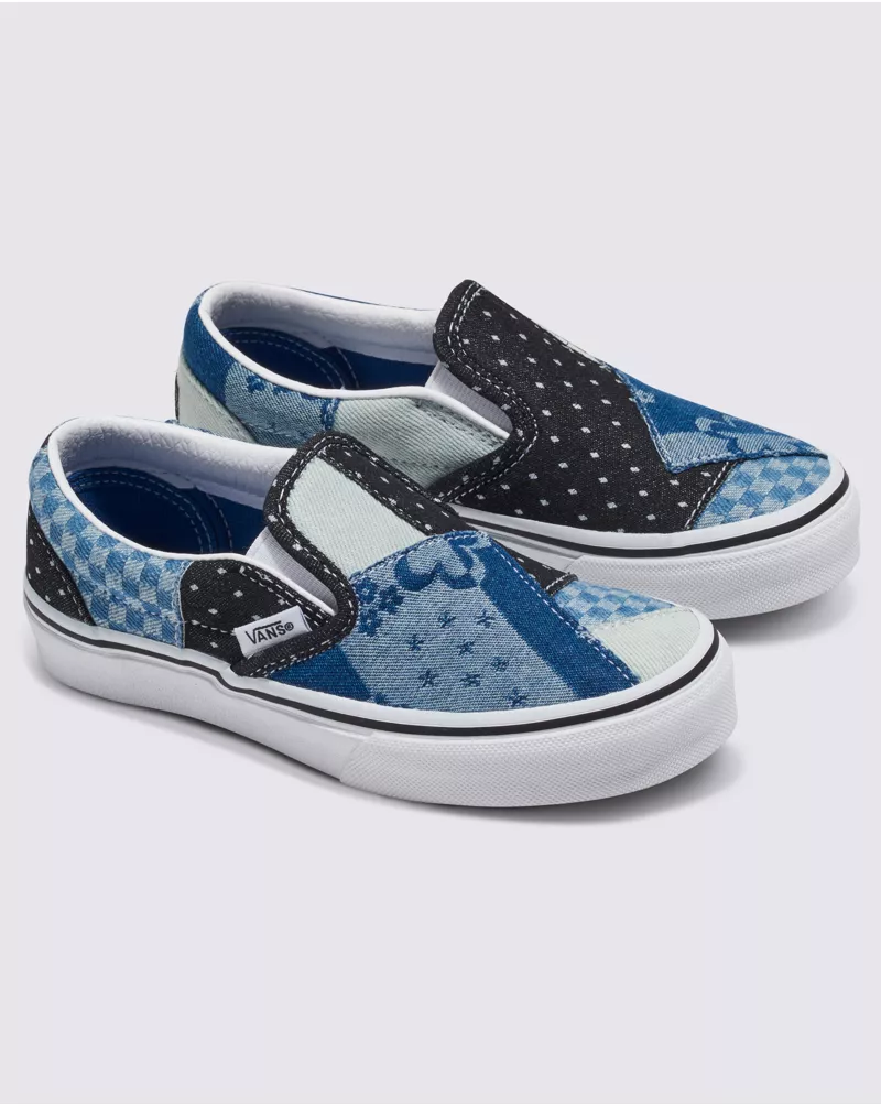 Kids Classic Slip-On Denim Patchwork Shoe