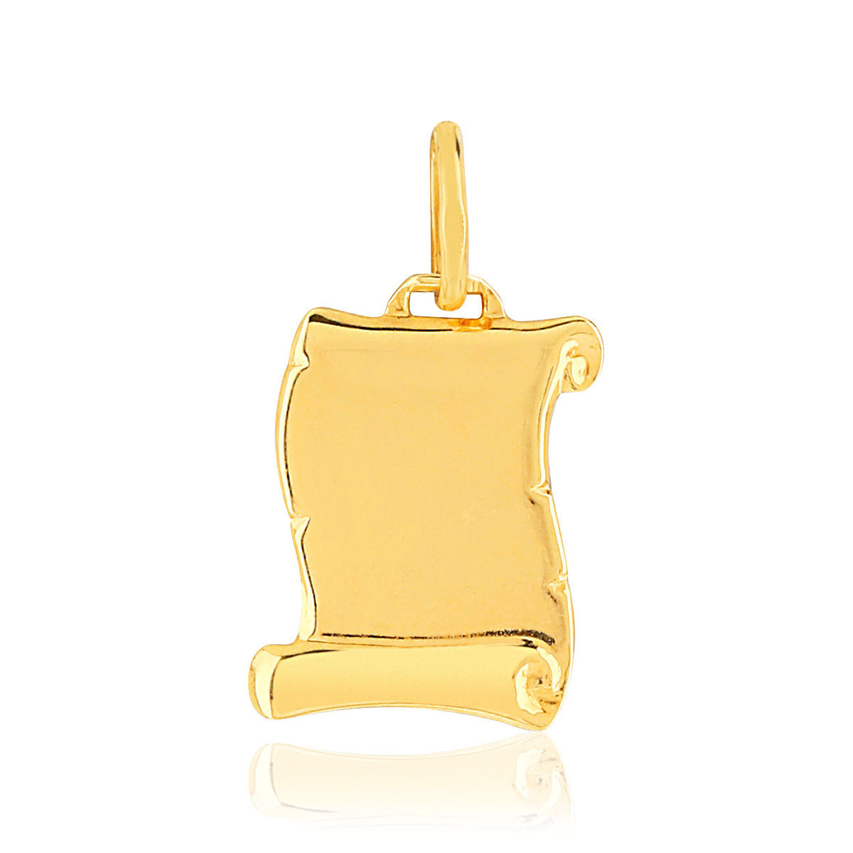 Pendentif or jaune 375 parchemin initiales