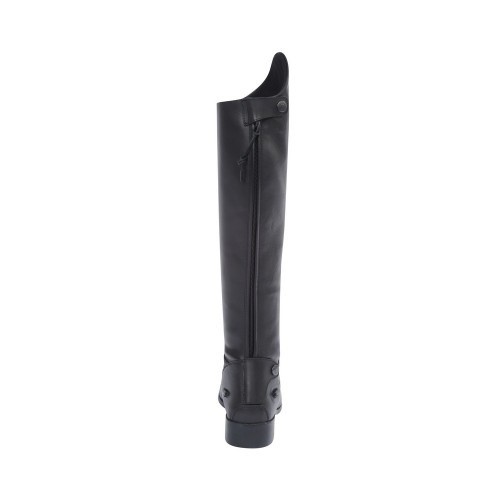 Botas de adestramento infantis unissex de cano alto em couro, pretas.