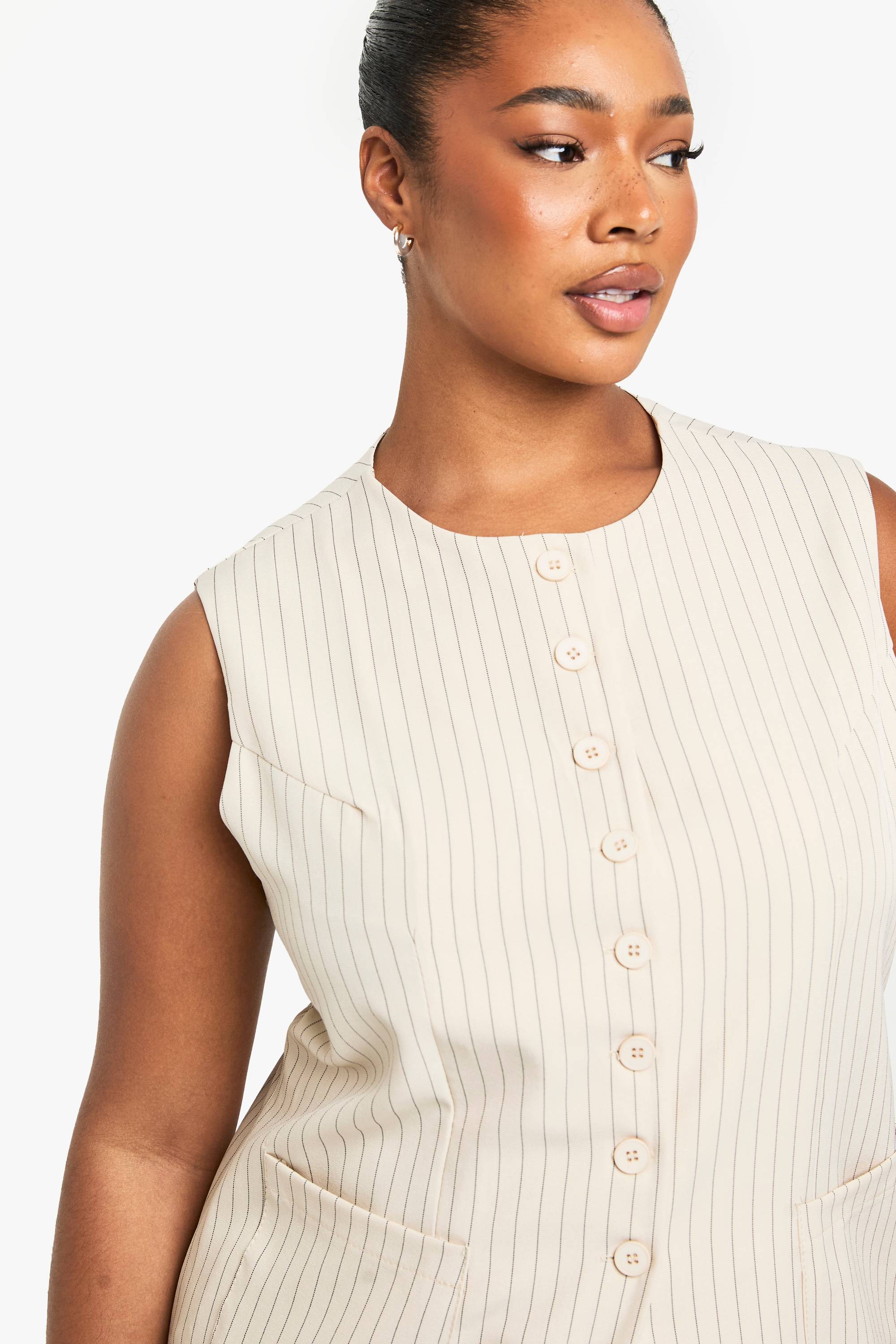 boohoo PLUS GILET À BOUTONS SUR MESURE