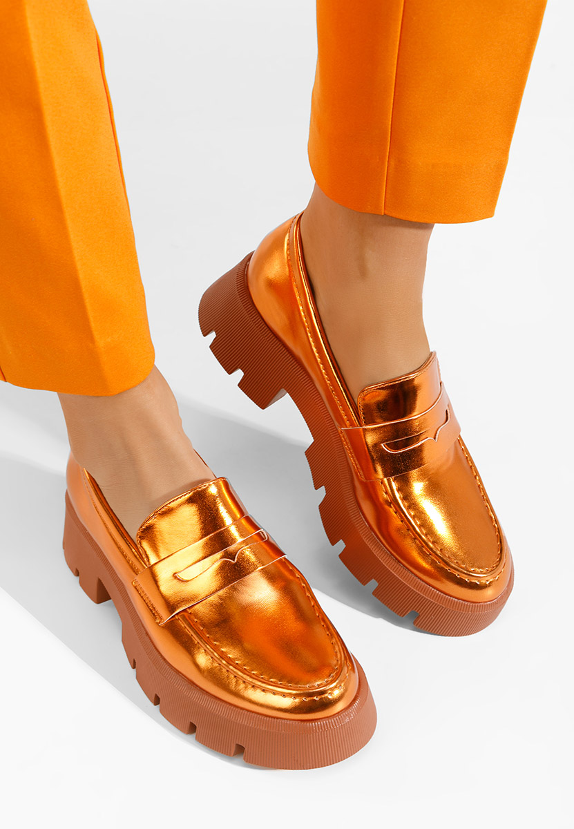 Mocassins à semelle épaisse orange Azienda
