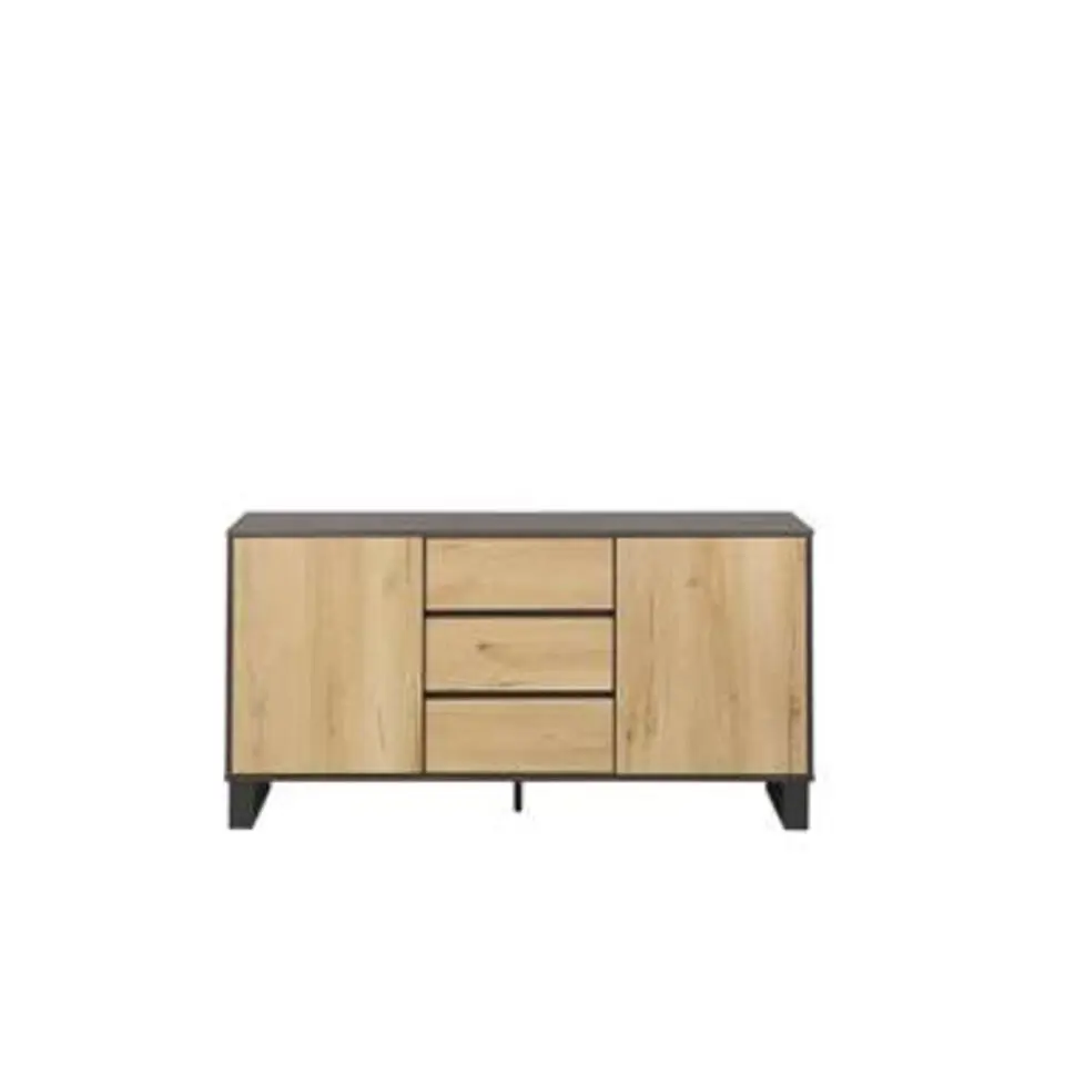 ELDA - Sideboard - Lichte houtkleur/Donkerbruin - MDF