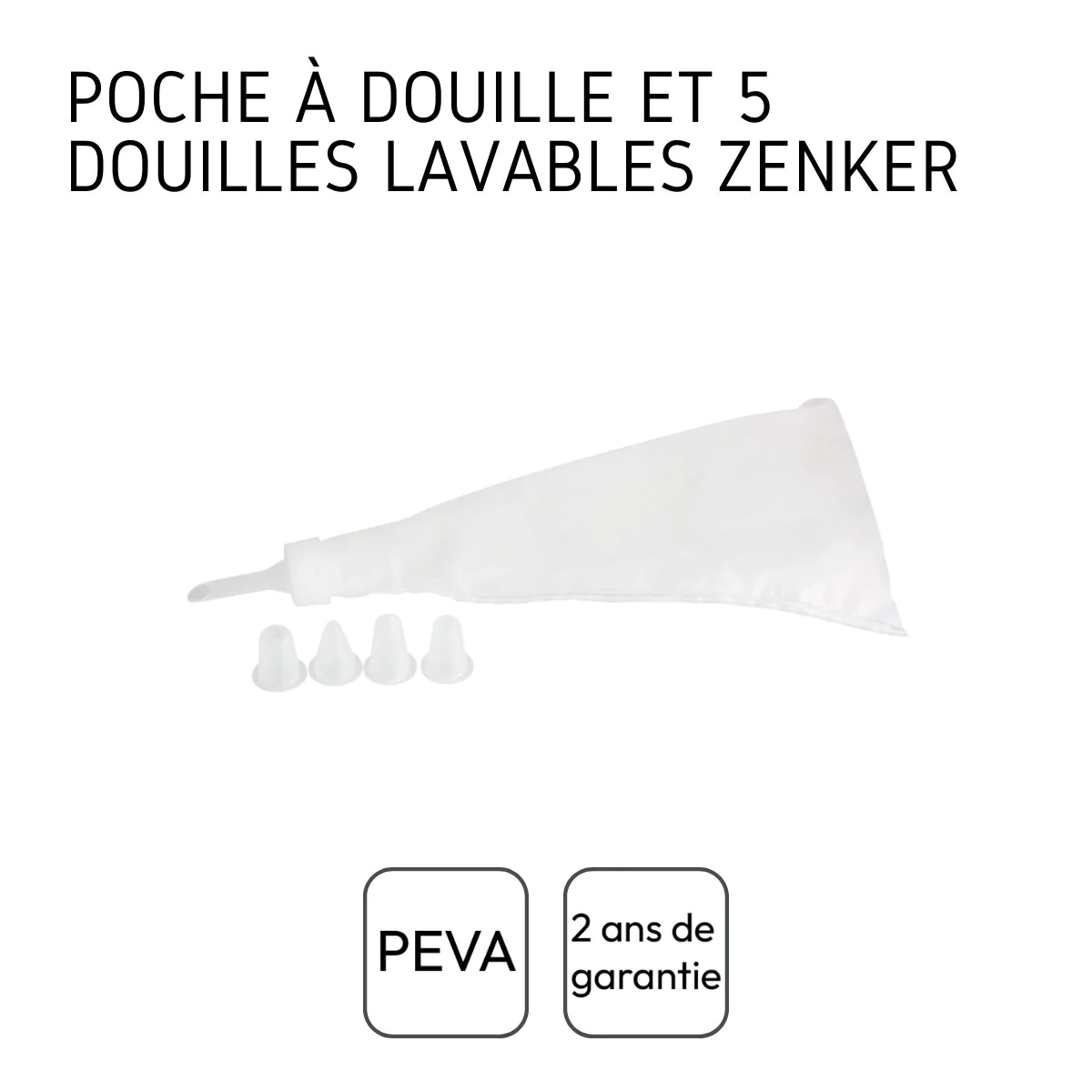 Poche à douille et 5 embouts en plastique Smart Pastry Zenker