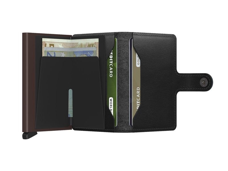 SECRID Portemonnaie Miniwallet Braun/Schwarz Geldbörse mit RFID-Schutz