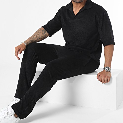 Ensemble Polo Manches Courtes Et Pantalon Jogging Noir