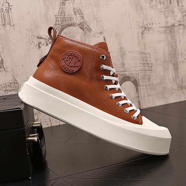 Mr Ozera - Platform Lettering High-Top Sneakers