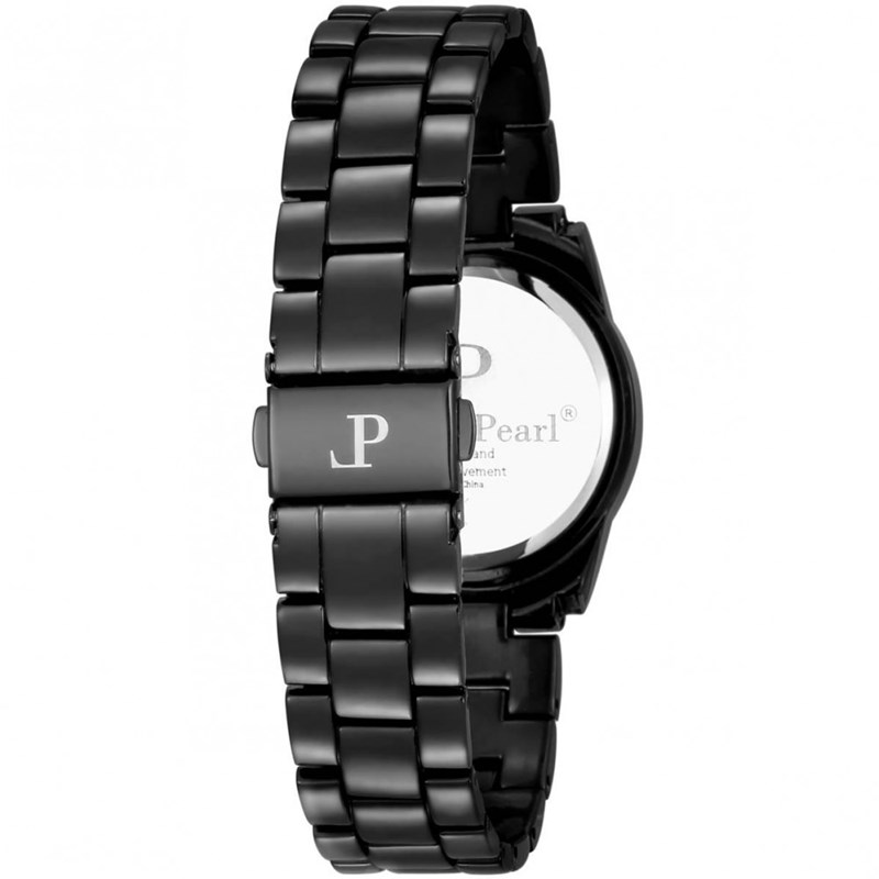 Montre Femme LOUISE PEARL Ornée de Cristaux Swarovski bracelet Acier Noir