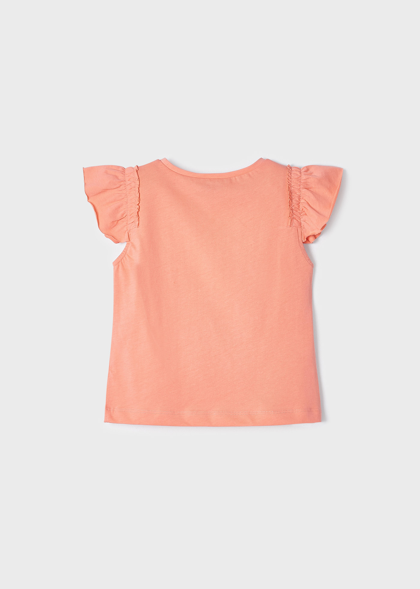 Camiseta sem mangas de algodão com apliques e babados para meninas